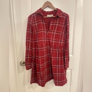 LOFT Plaid Long Sleeve Dress